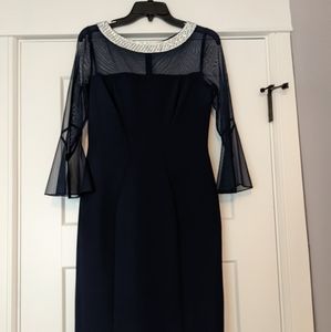 Alex Evenings Women's Dress with Embellished Detail Navy Size 4